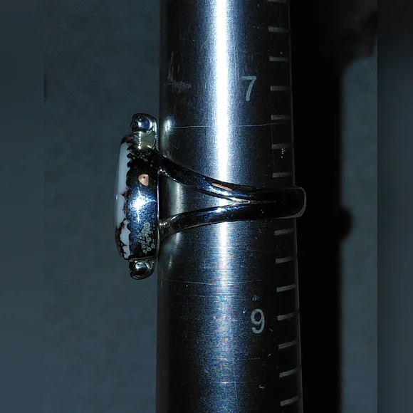 Wild Horse Jasper Horn Shaped Silver Statement Ring - Picture 14 of 15